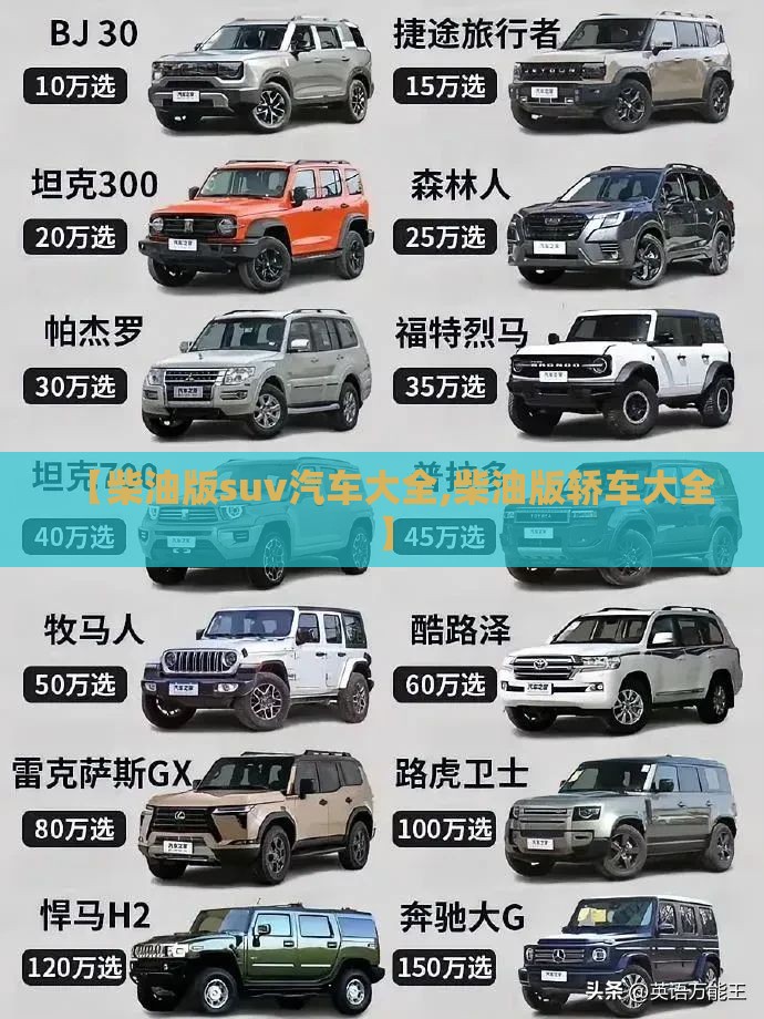 【柴油版suv汽车大全,柴油版轿车大全】