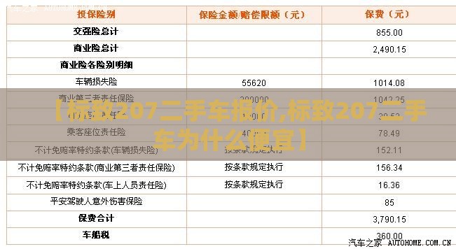 【标致207二手车报价,标致207二手车为什么便宜】